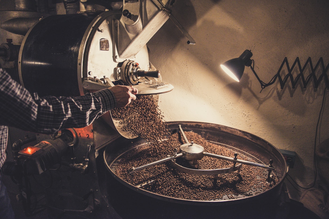 Interior of a small-batch coffee roastery